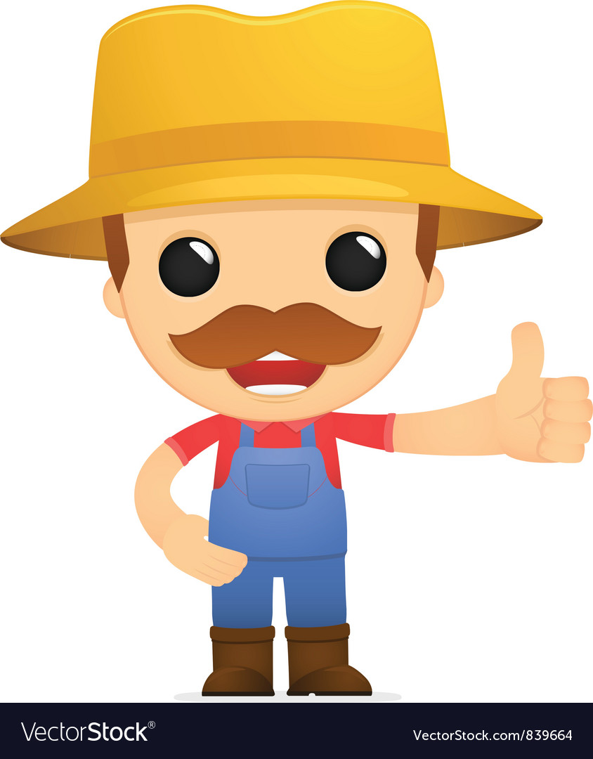 Funny cartoon farmer