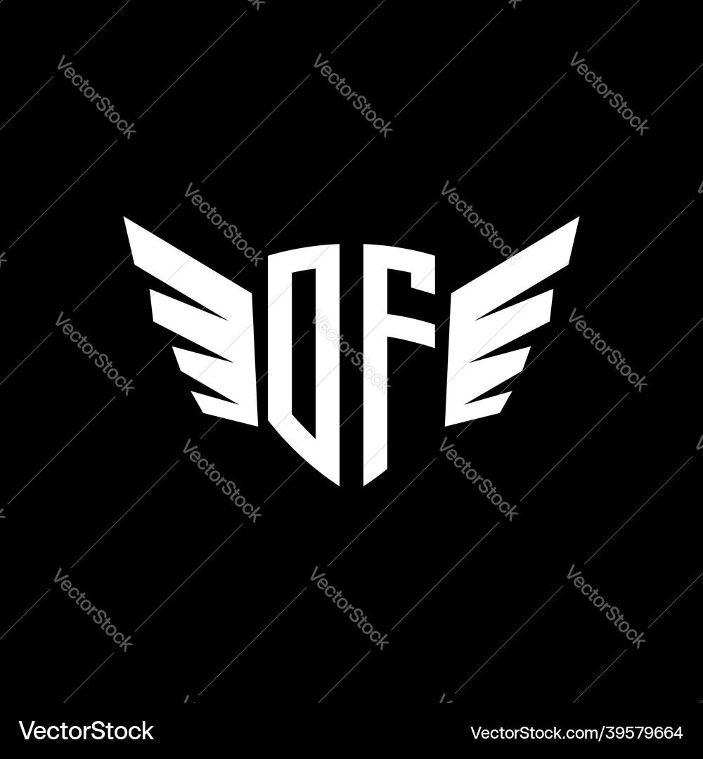 Geometric Initial Monogram with Wing Royalty Free Vector
