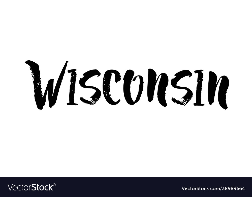 Handwritten american state name wisconsin