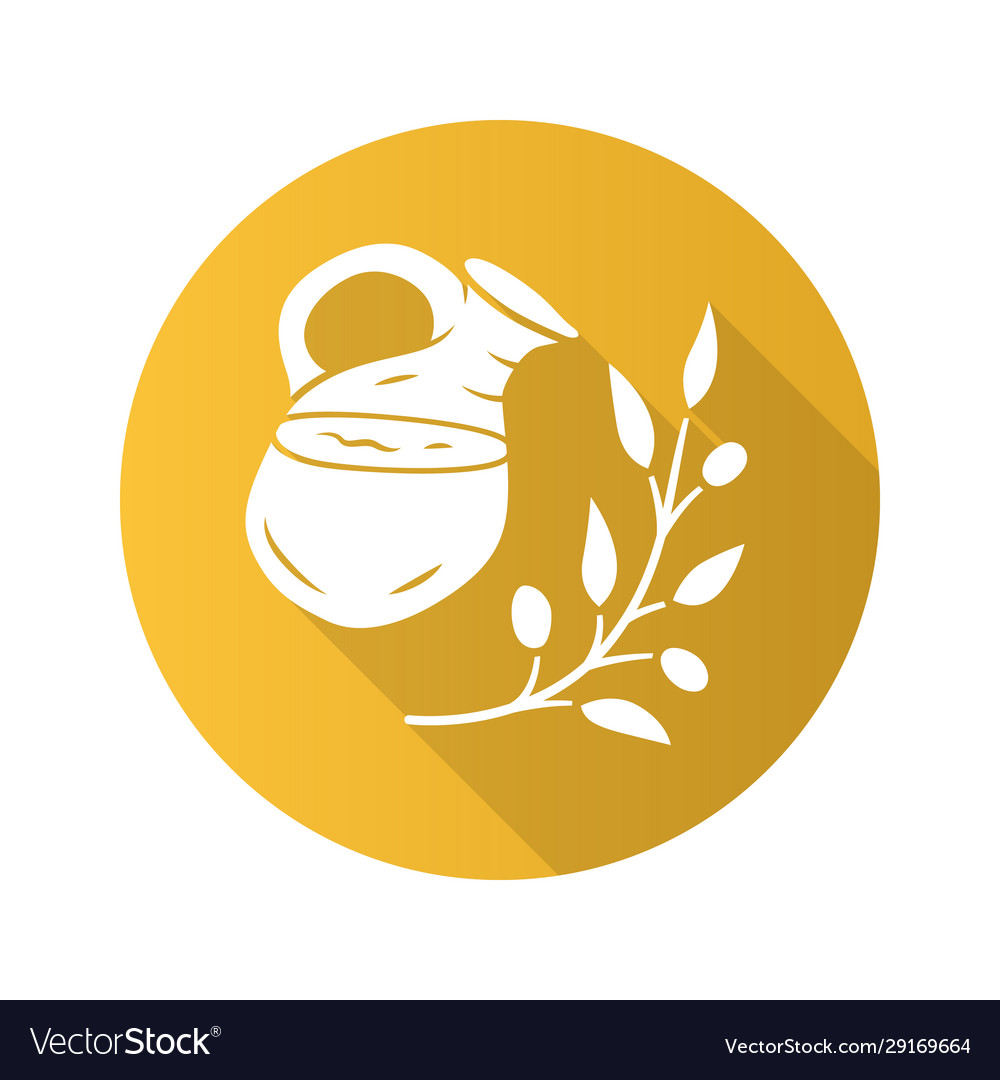 Herbal ice tea jar flat design long shadow glyph