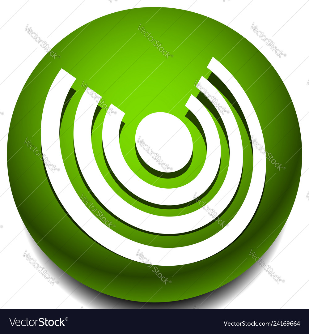 Icon with concentric circles for emitting rays vector image Icon with concentric circles for emitting rays