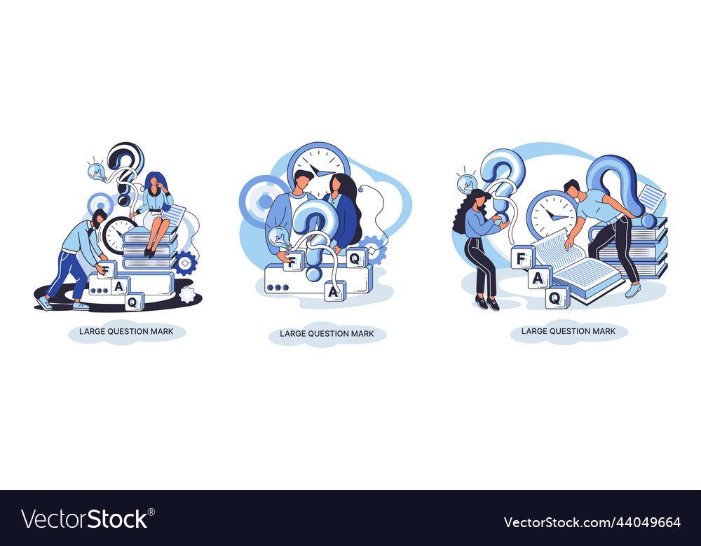 Ladge question mark problem and solution concept vector image Ladge question mark problem and solution concept