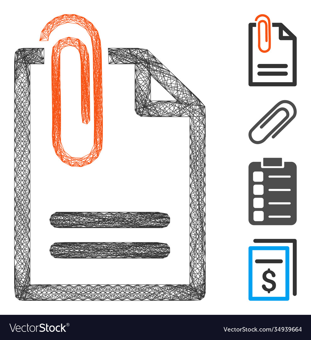 Net attach document mesh Vector Image Net attach document mesh