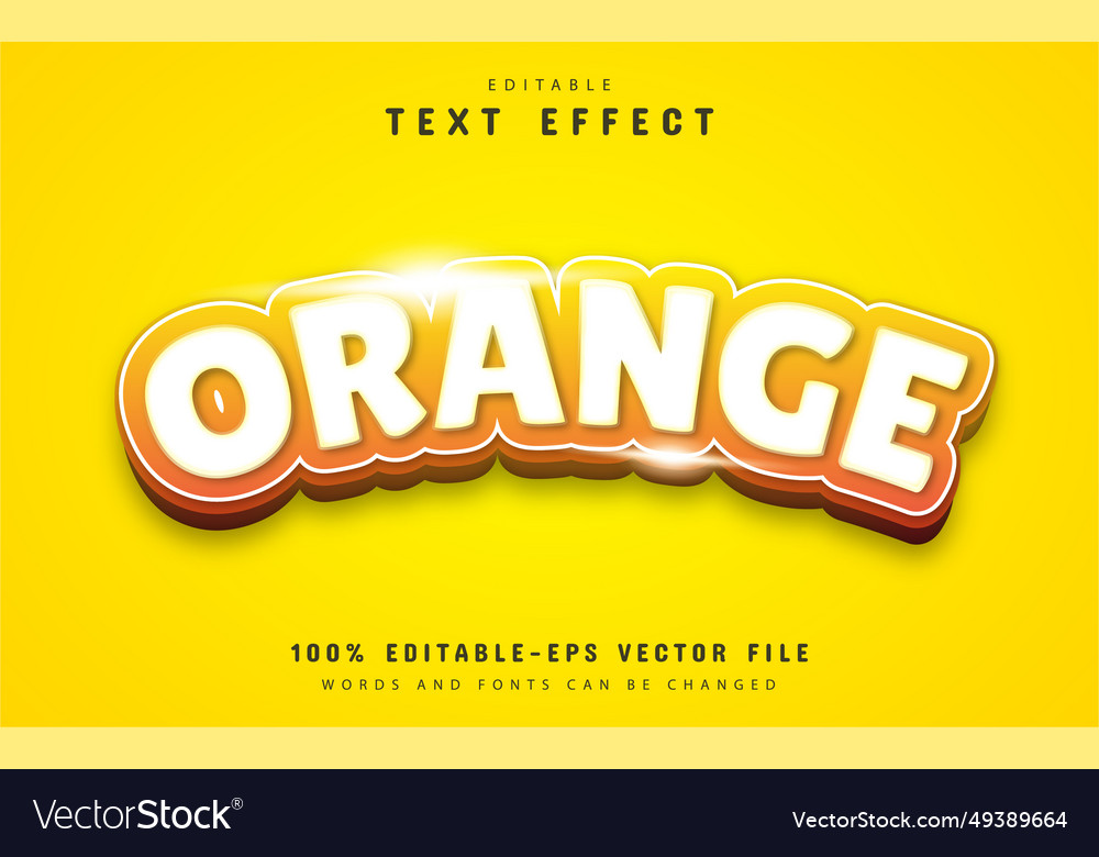 Orange text effect vector image Orange text effect