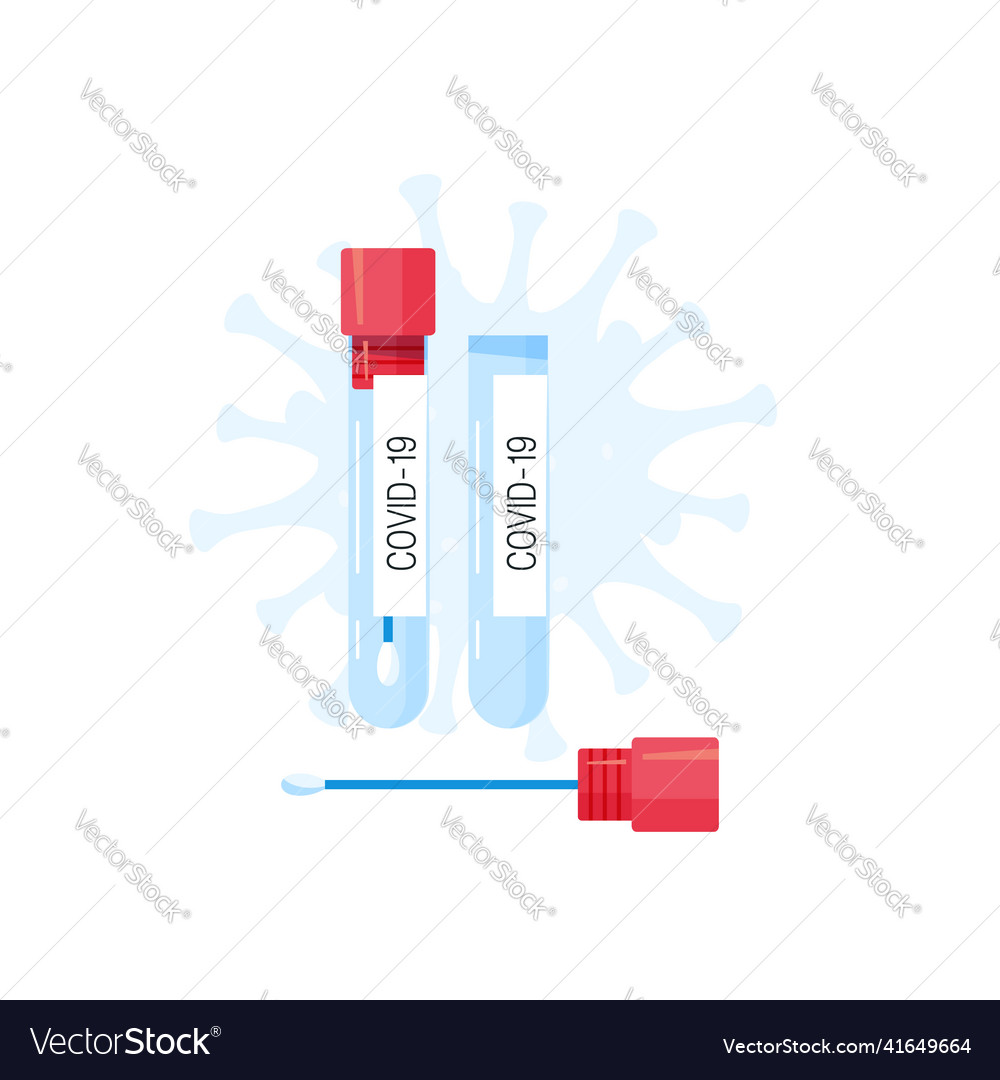 Pcr test icon in flat style Royalty Free Vector Image