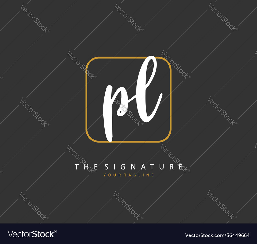 Pl initial letter handwriting and signature logo Vector Image