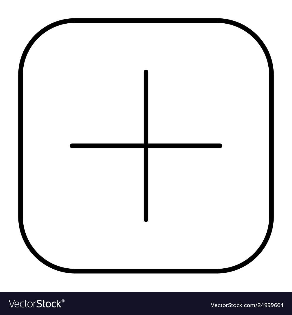 Plus button thin line icon add sign vector image Plus button thin line icon add sign