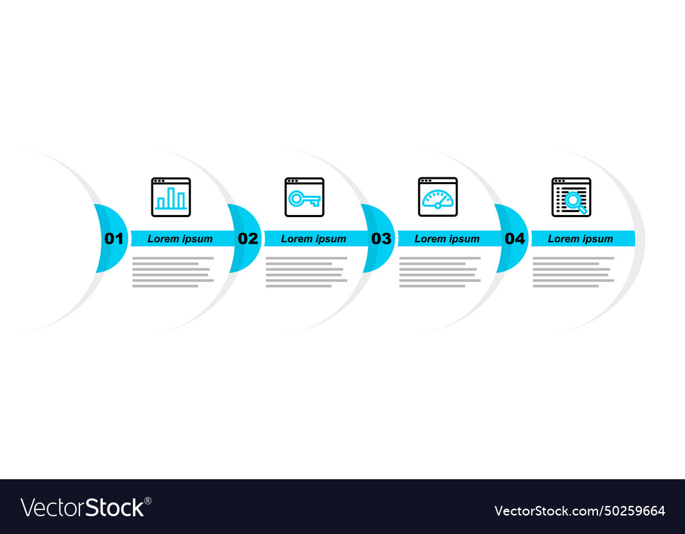 Set line search engine digital speed meter secure vector image Set line search engine digital speed meter secure