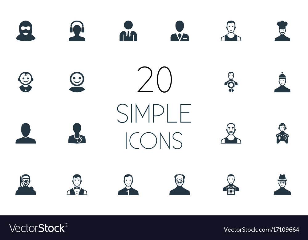Set of simple avatar icons