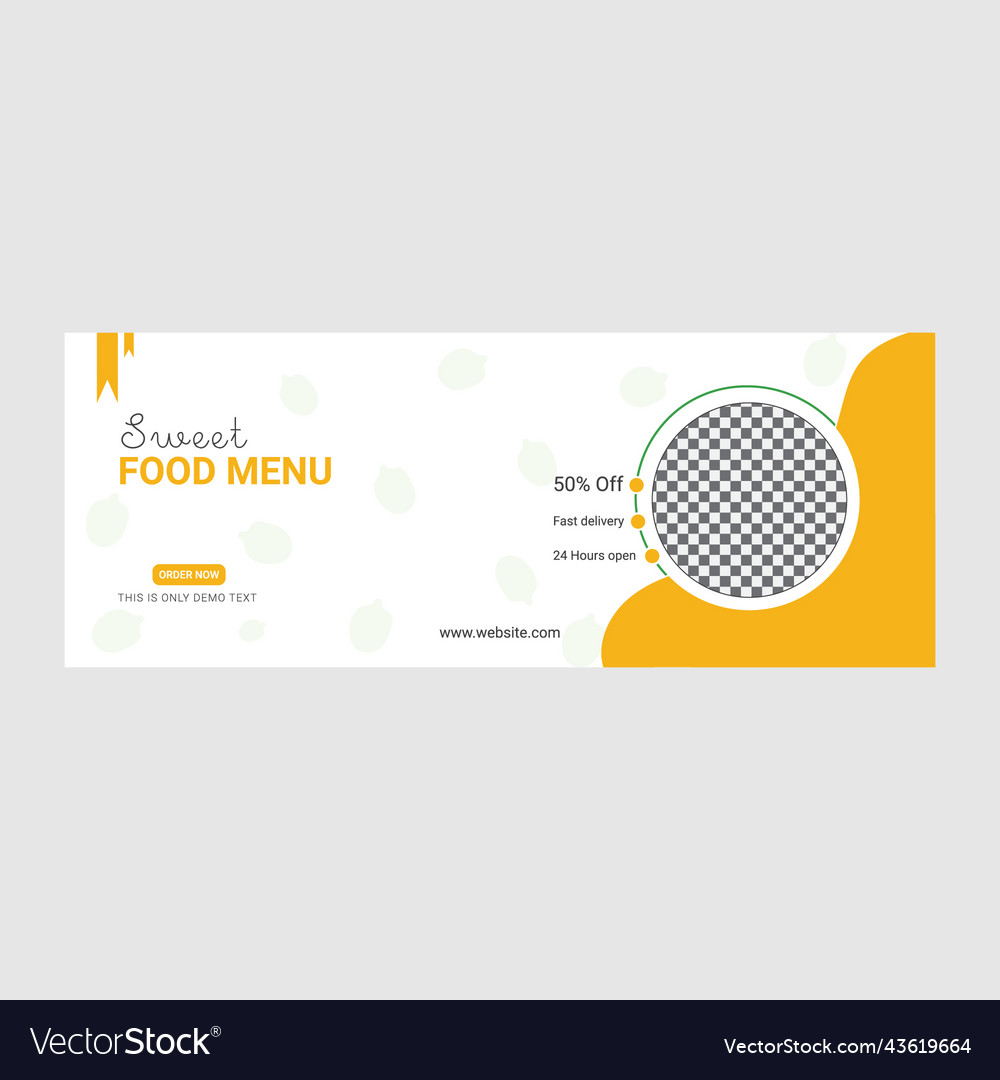 Süße Speisekarte Banner Design Vorlage vector image Süße Speisekarte Banner Design Vorlage