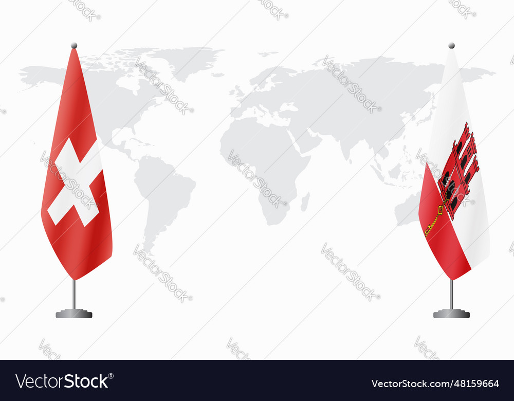 Switzerland and gibraltar flags for official