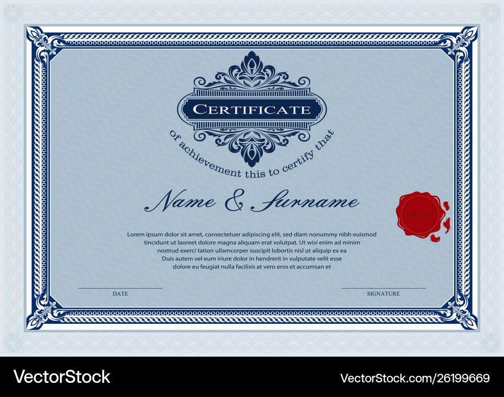 Certificate Royalty Free Vector Image - VectorStock