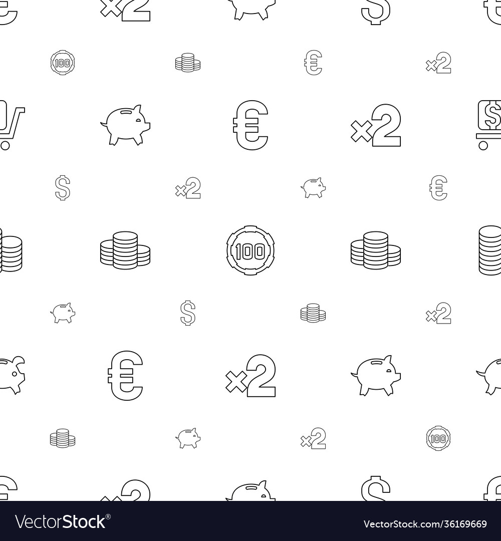 Coin icons pattern seamless white background