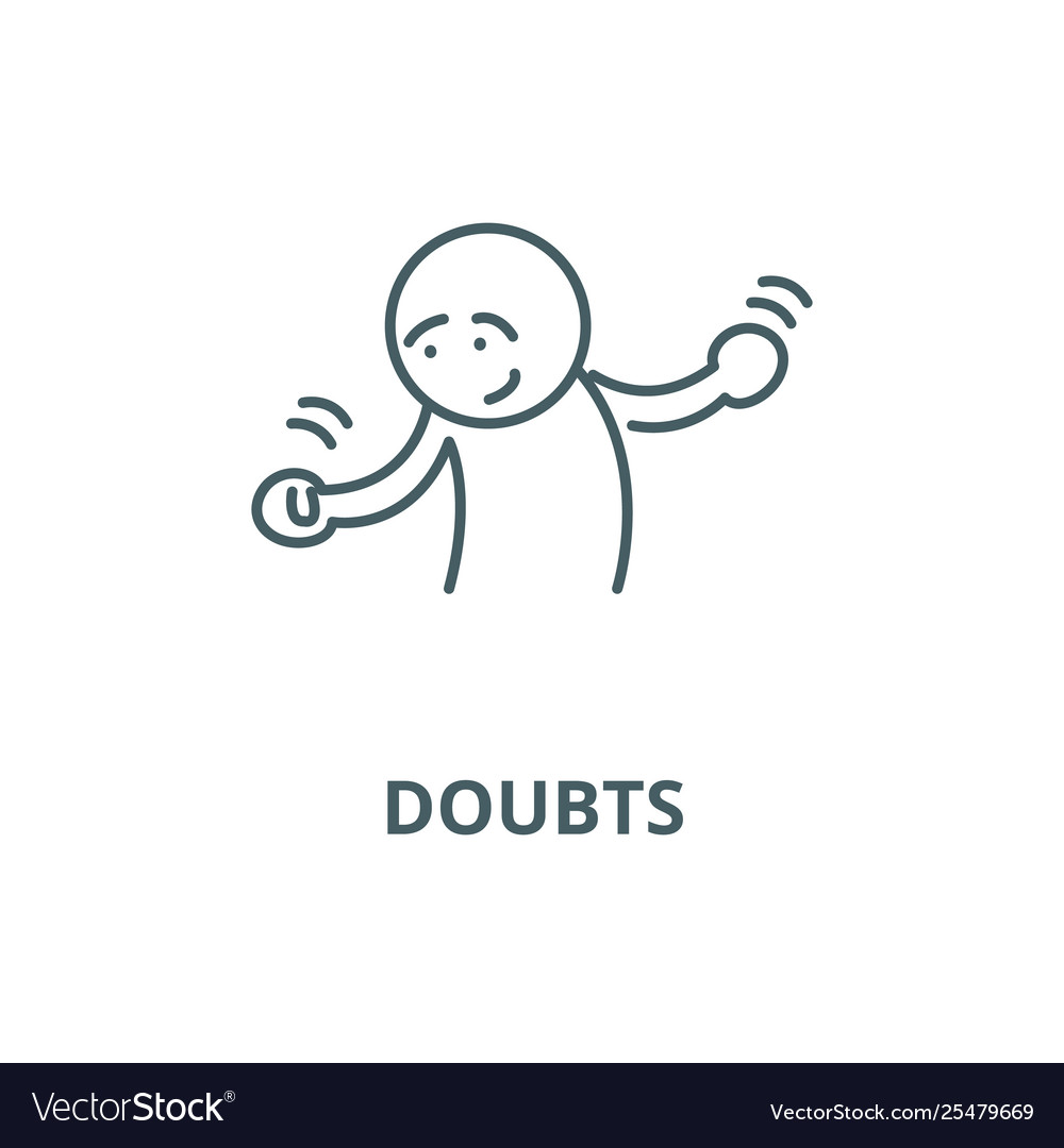 Doubts line icon linear concept outline vector image Doubts line icon linear concept outline