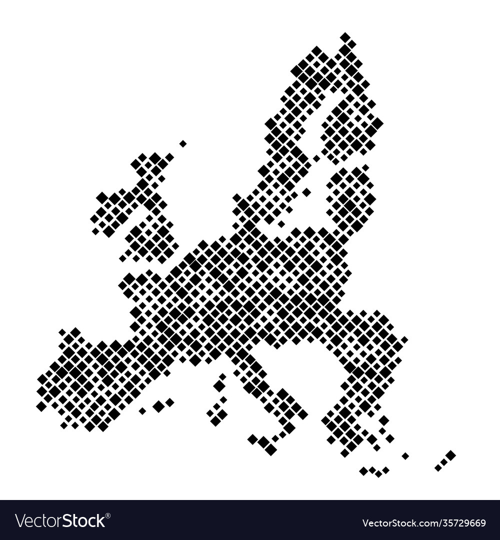 European union map from pattern black vector image European union map from pattern black