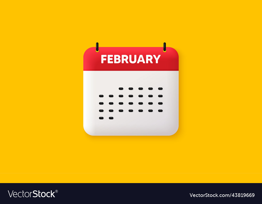 February month icon event schedule feb date Vector Image February month icon event schedule feb date Vector Image