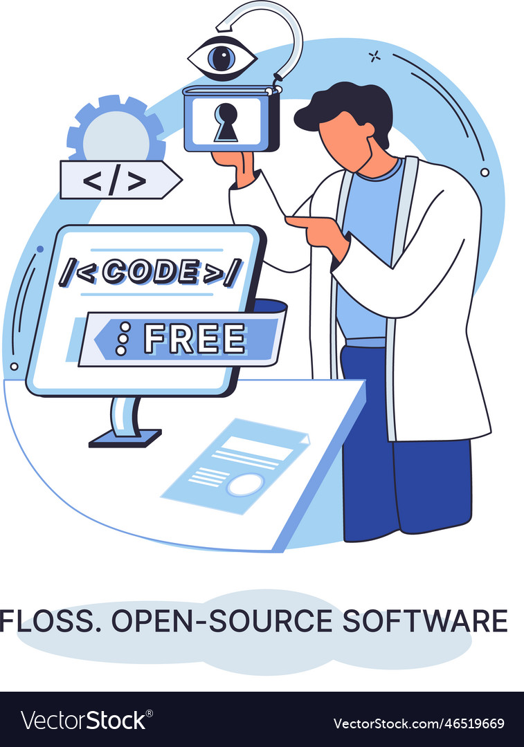 Floss open source software free product anyone Vector Image Floss open source software free product anyone