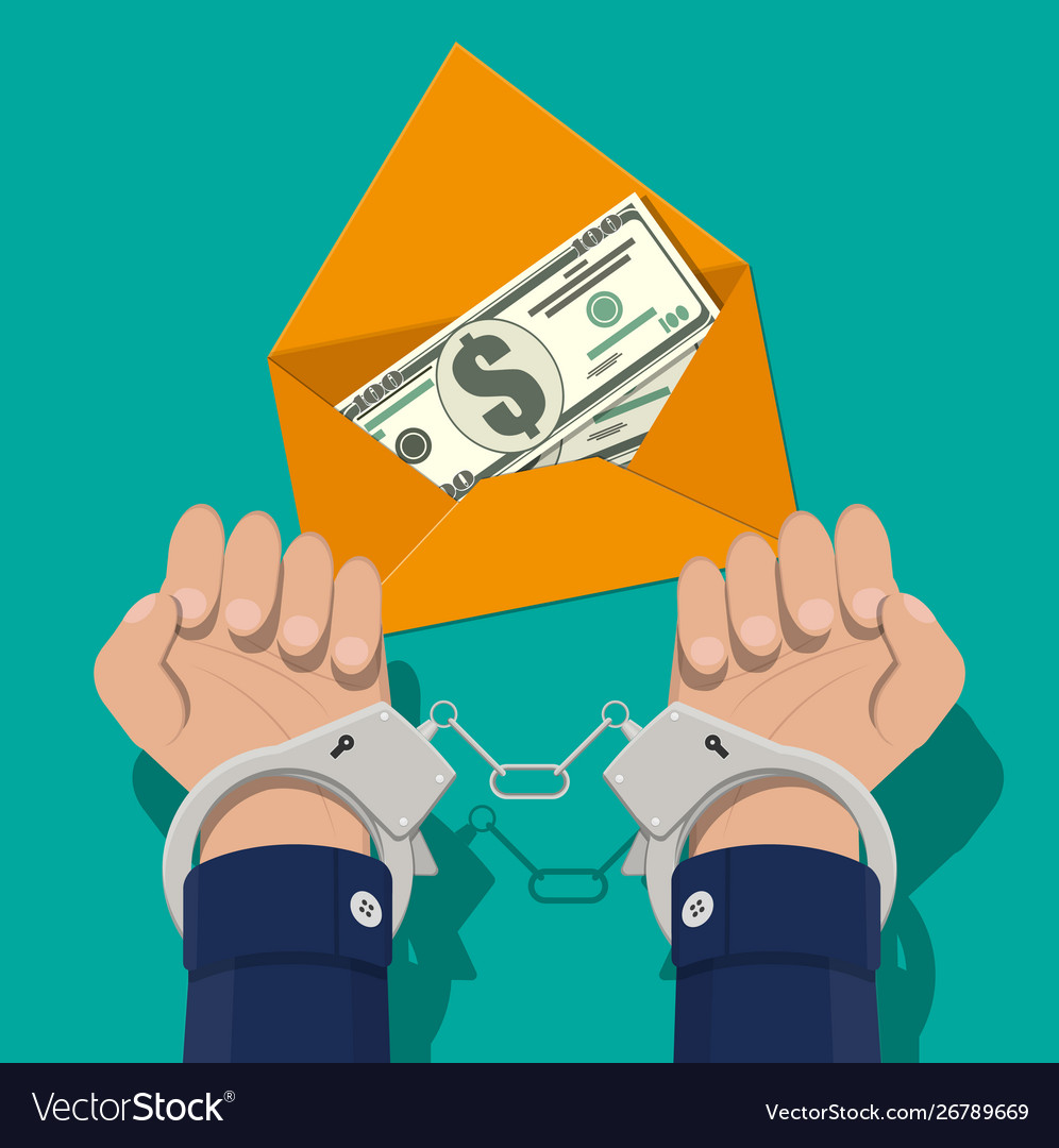 Hand With Key Unlocking Handcuffs For Money Vector Image