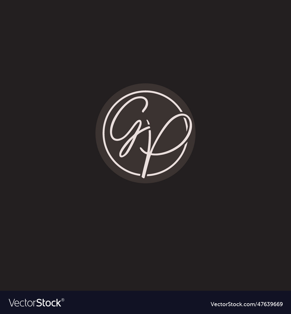 Initials gp logo monogram with simple circle line