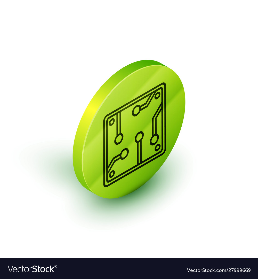 Isometric line processor icon isolated on white Vector Image Isometric line processor icon isolated on white