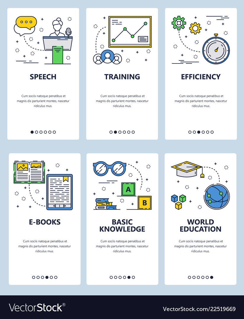 Line art web and mobile app template set