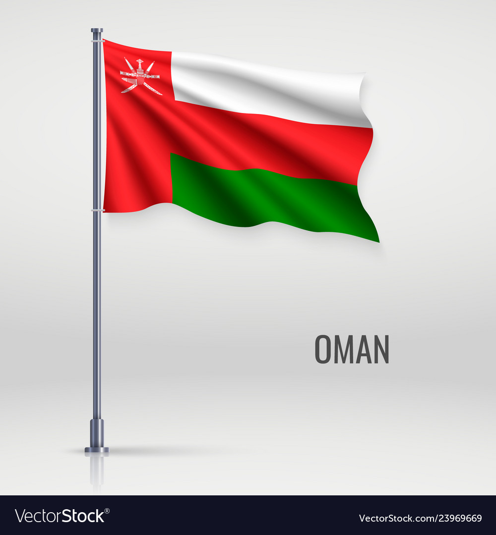 Oman Flag on Flagpole