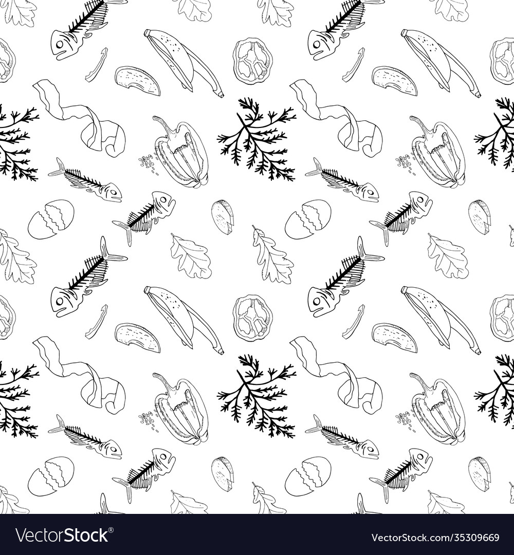 Outline seamless pattern with sorted organic vector image Outline seamless pattern with sorted organic