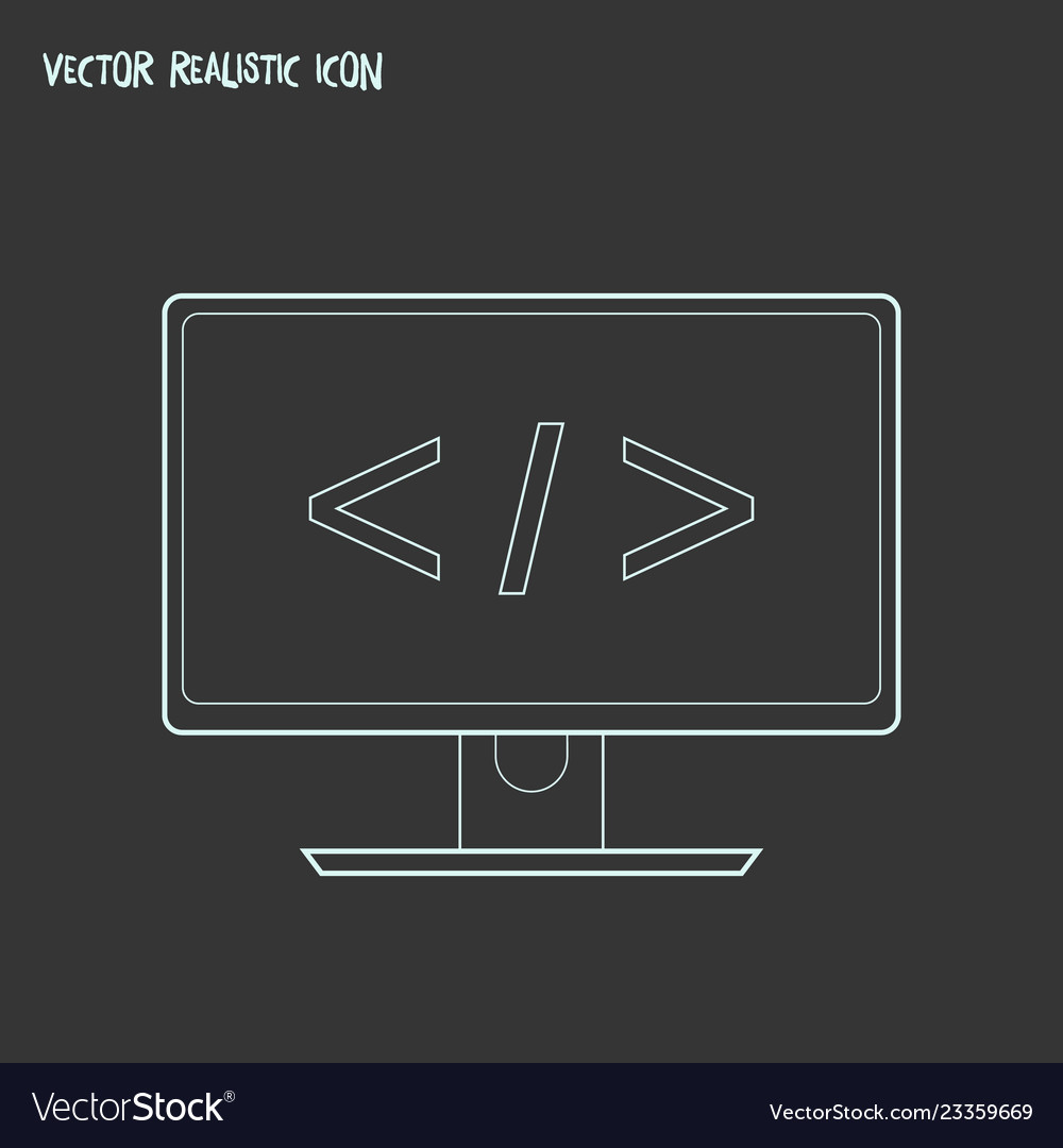 Programming icon line element vector image Programming icon line element