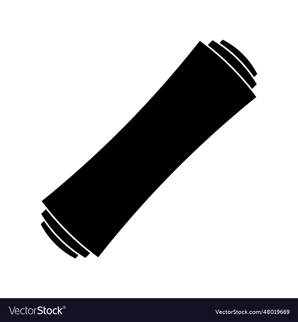 Rolled up scroll paper icon isolated on white