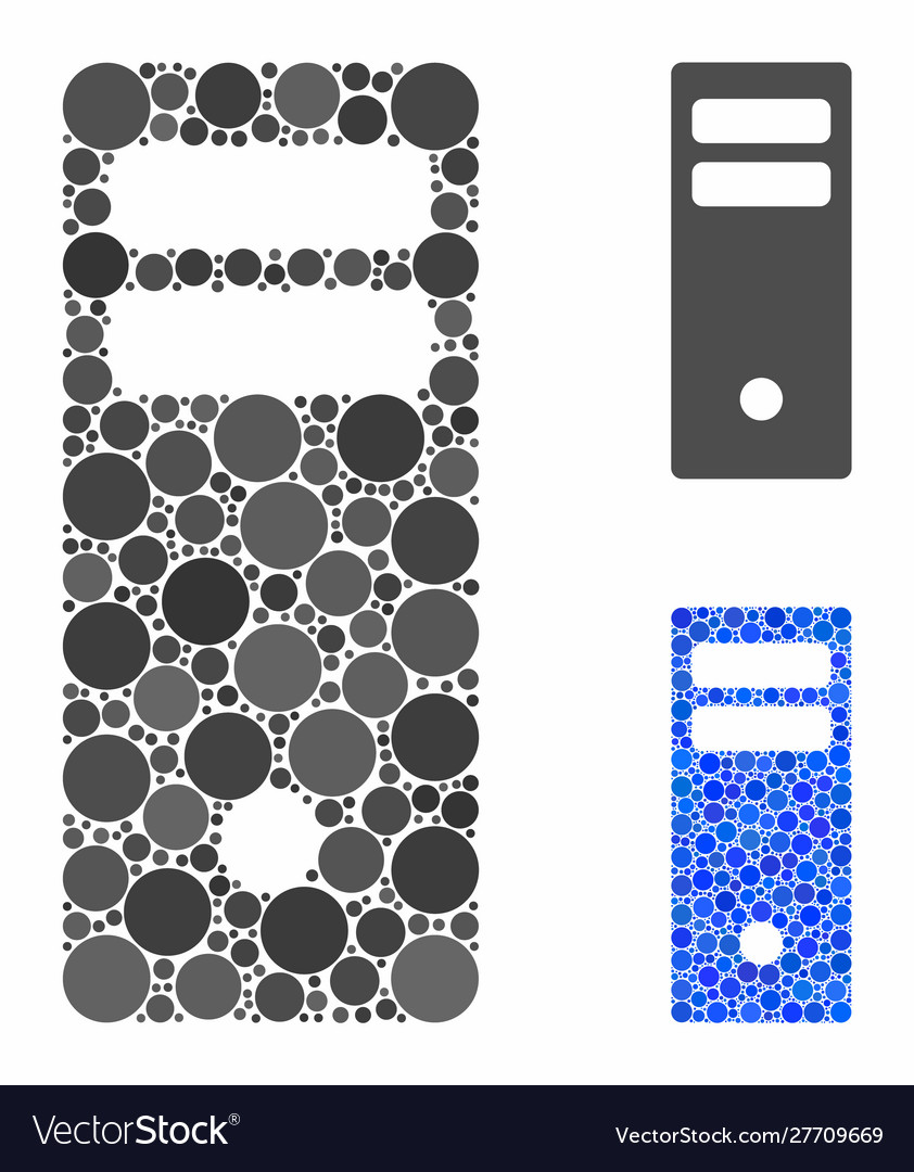 Server mainframe composition icon round dots vector image Server mainframe composition icon round dots