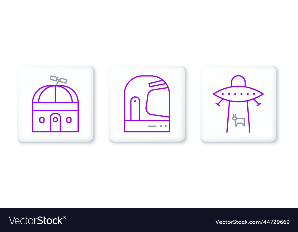 Set line planet astronomical observatory