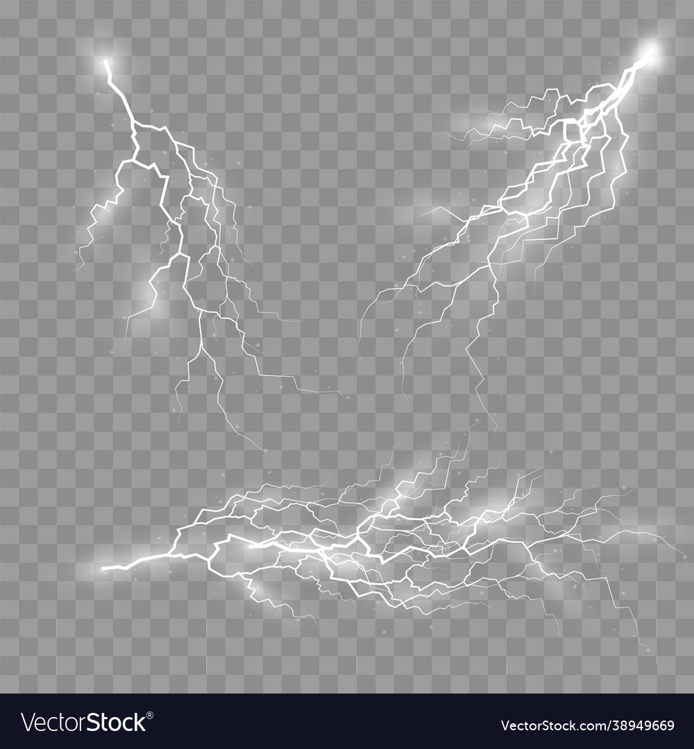Set zippers thunderstorm and effect lightning vector image Set zippers thunderstorm and effect lightning