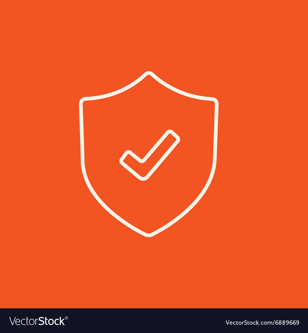 Shield with check mark line icon