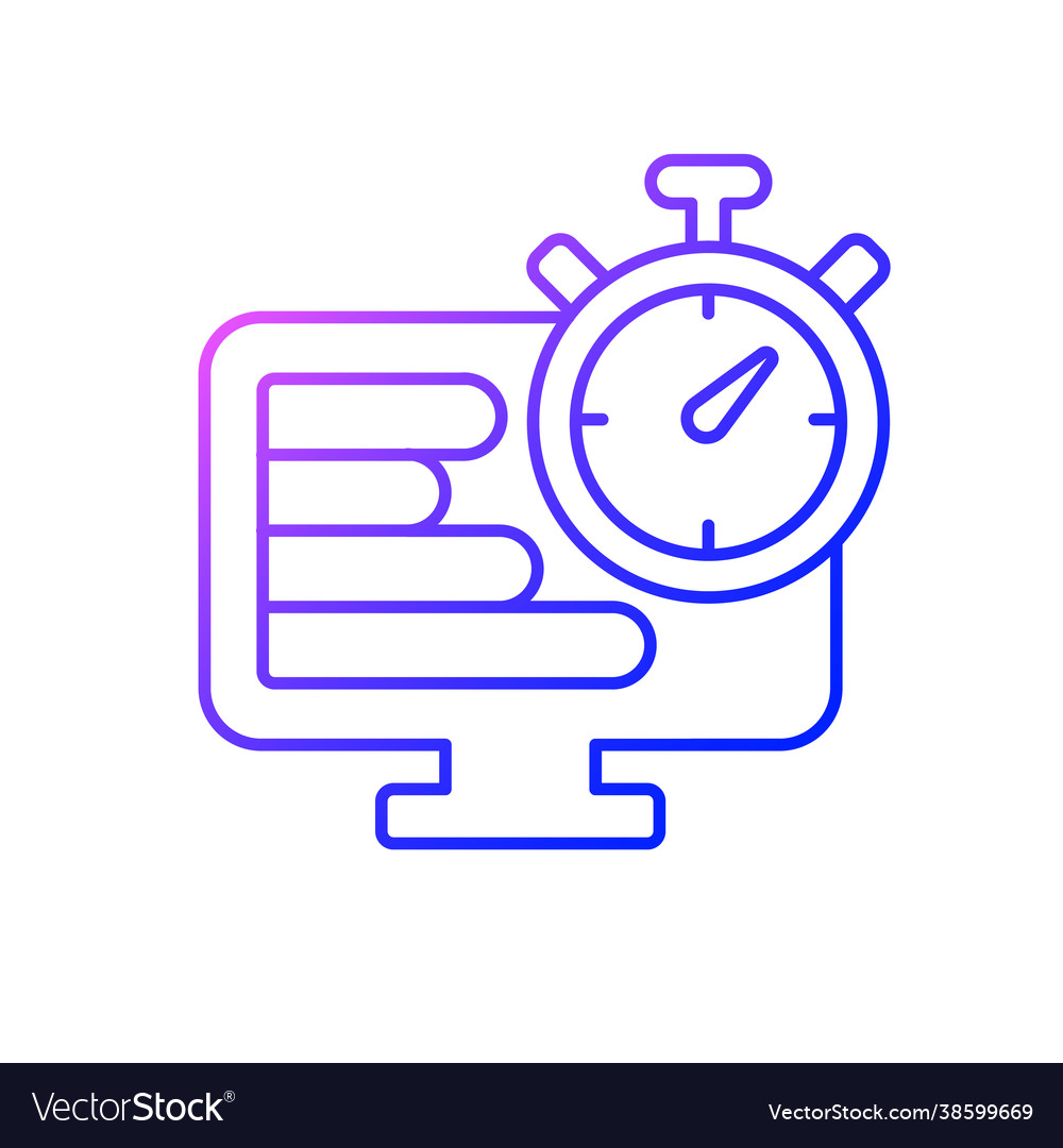 Time tracker gradient linear icon