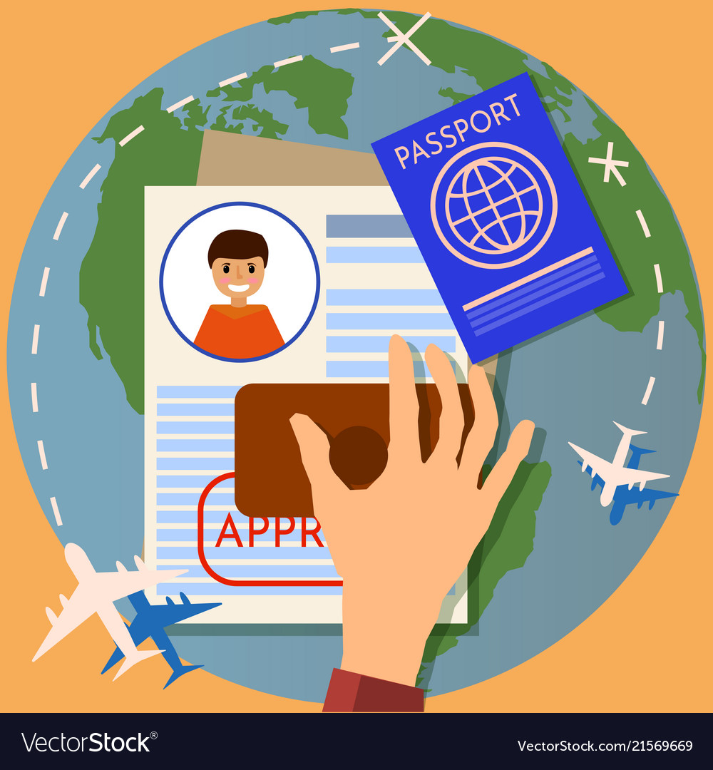 Visa Stamping Passport Or Application Royalty Free Vector