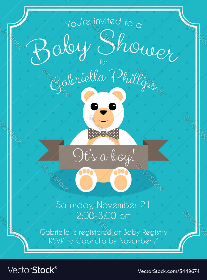 Baby shower invitation Royalty Free Vector Image