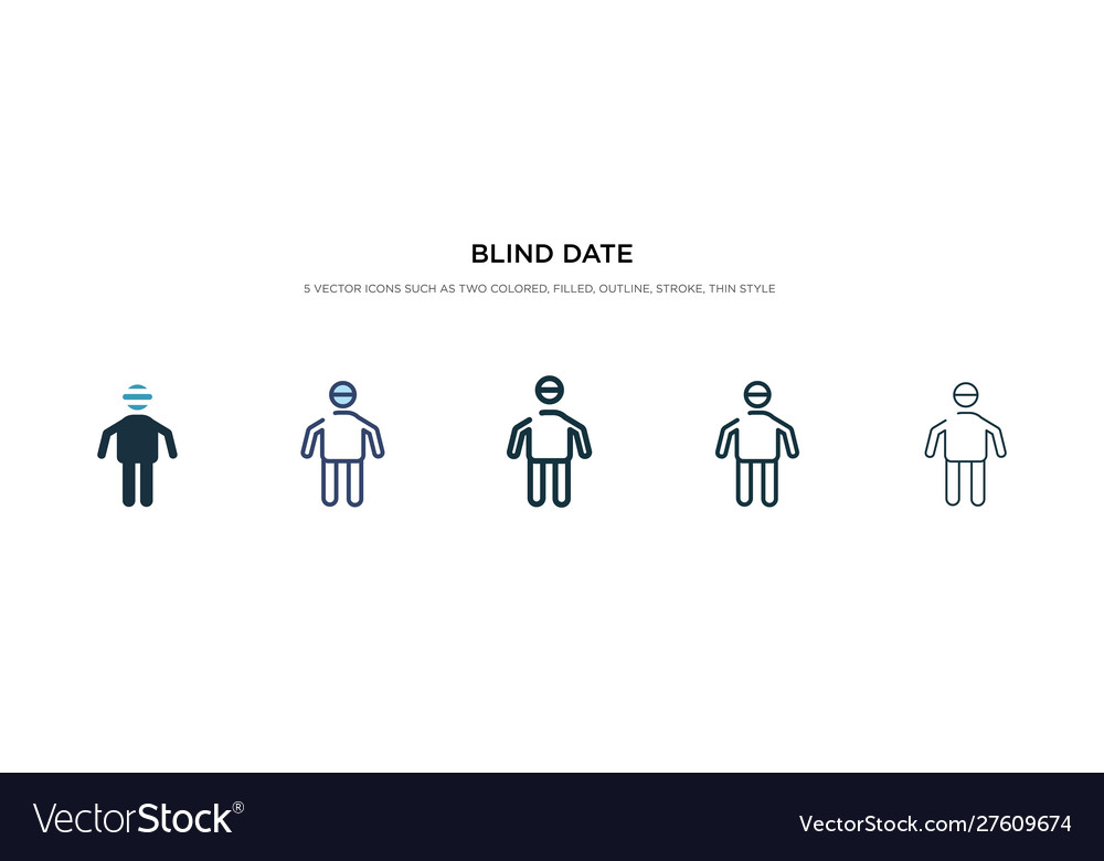 Blind date icon in different style two colored vector image Blind date icon in different style two colored