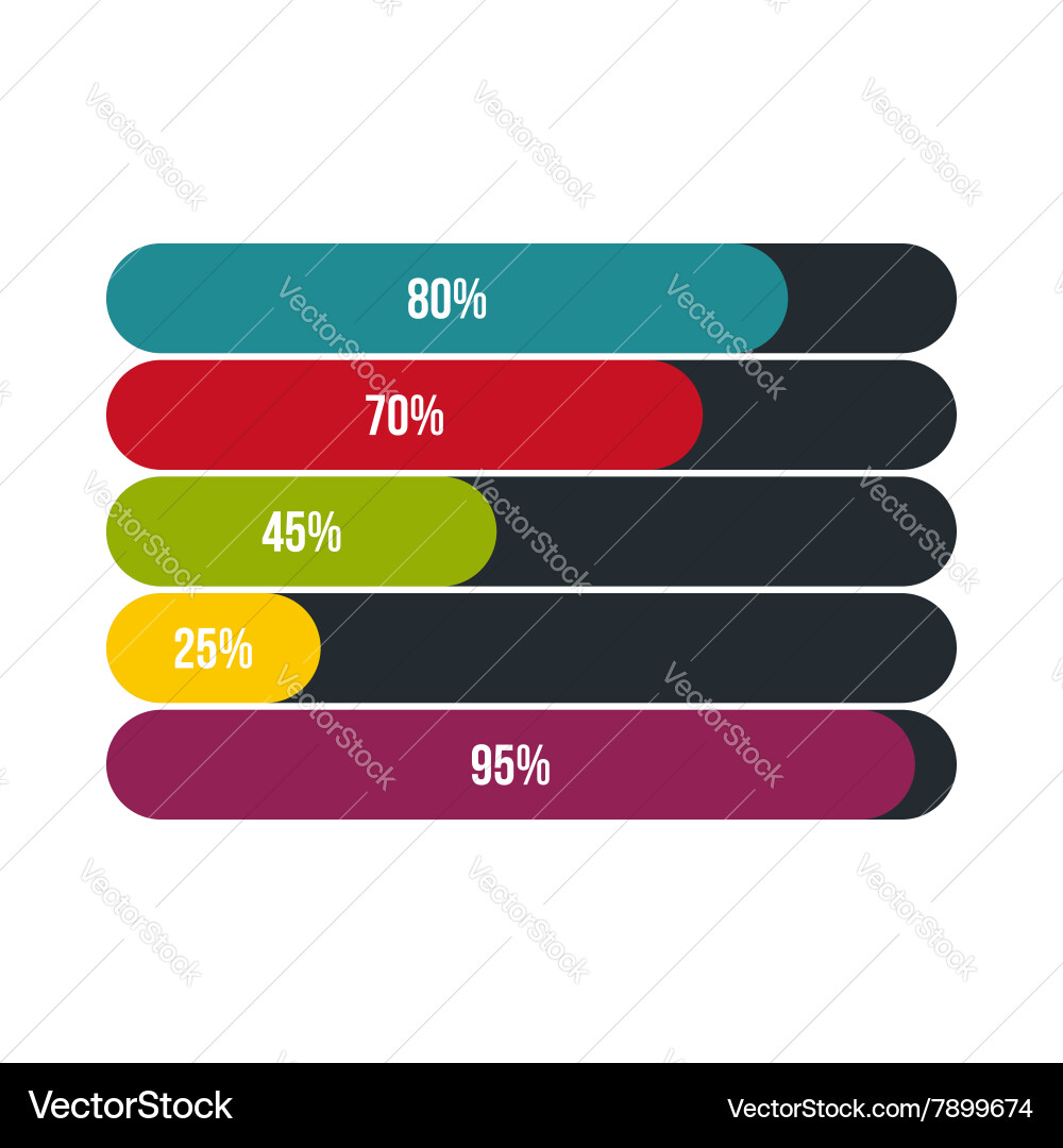 Business graph icon flat style Royalty Free Vector Image