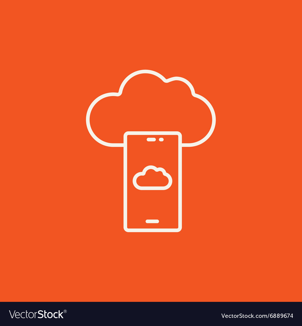 Cloud computing line icon