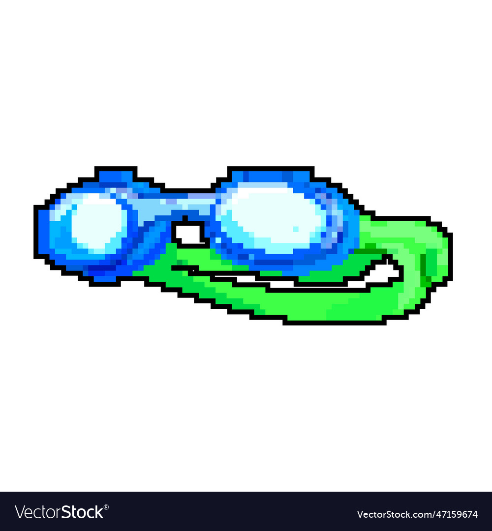 Glasses pool goggles game pixel art Royalty Free Vector