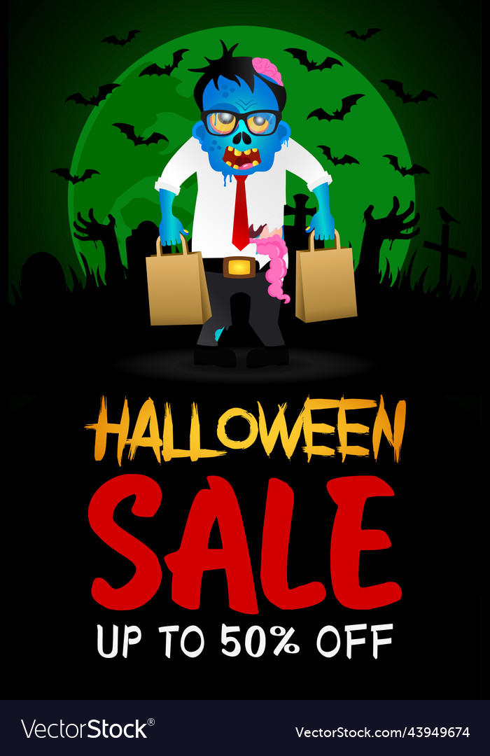 Halloween Verkauf 50 Rabatt Plakat Banner vector image Halloween Verkauf 50 Rabatt Plakat Banner
