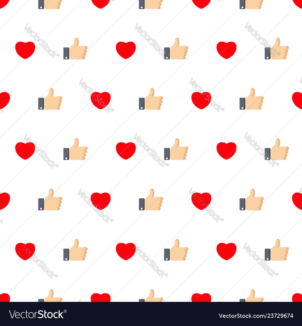 Heart & Like Icon Pattern Background