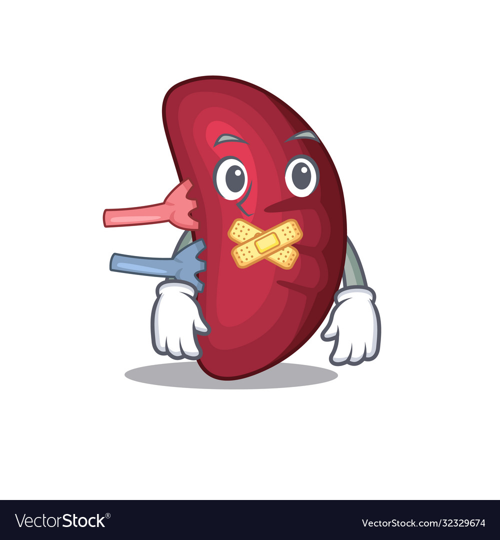 Human spleen cartoon character style