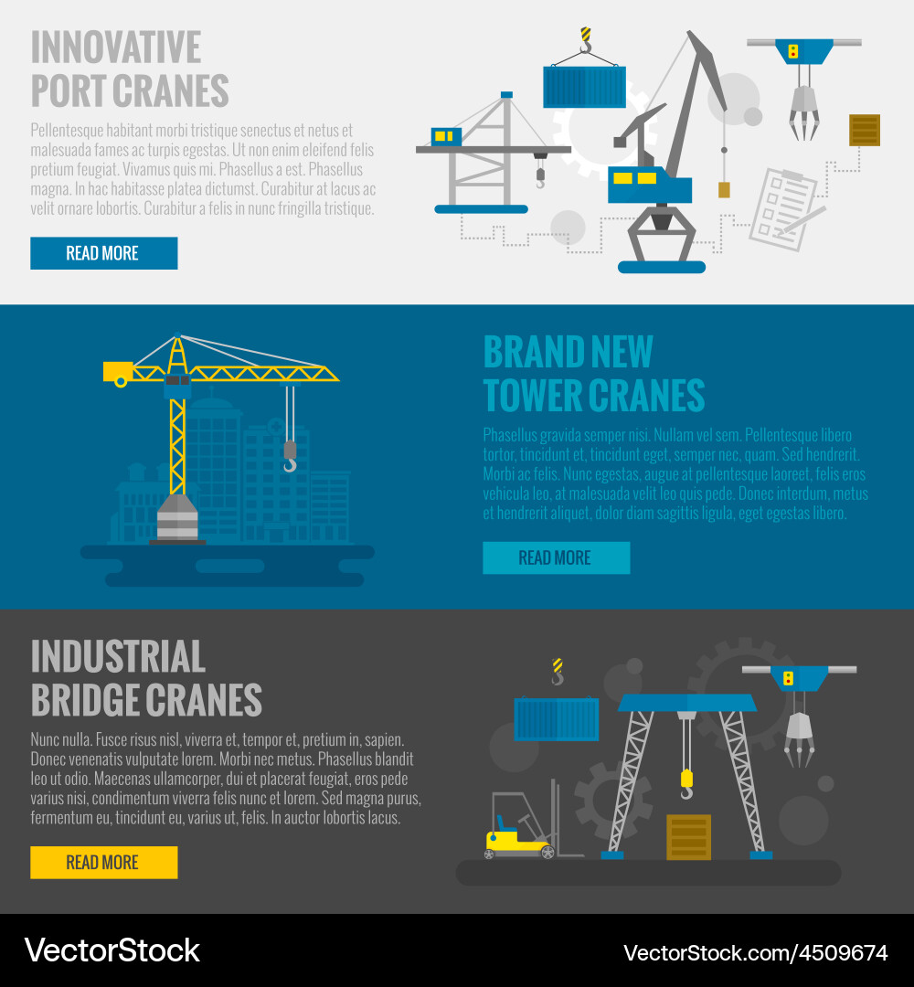 Lifting Equipment Banner Royalty Free Vector Image