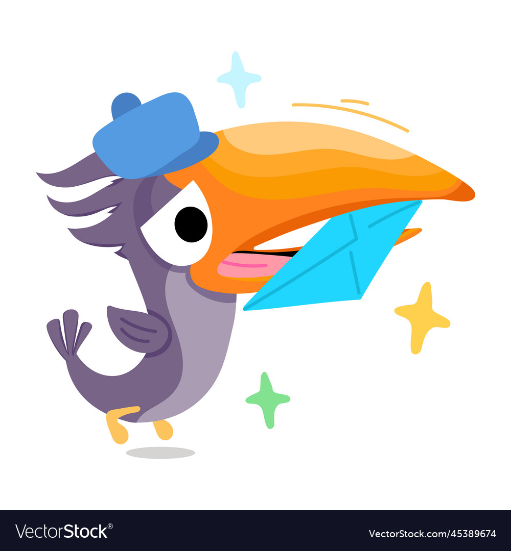 Messenger bird Royalty Free Vector Image - VectorStock