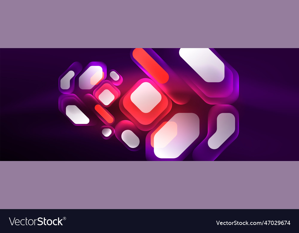 Neon lines squares and round shapes abstract Vector Image Neon lines squares and round shapes abstract