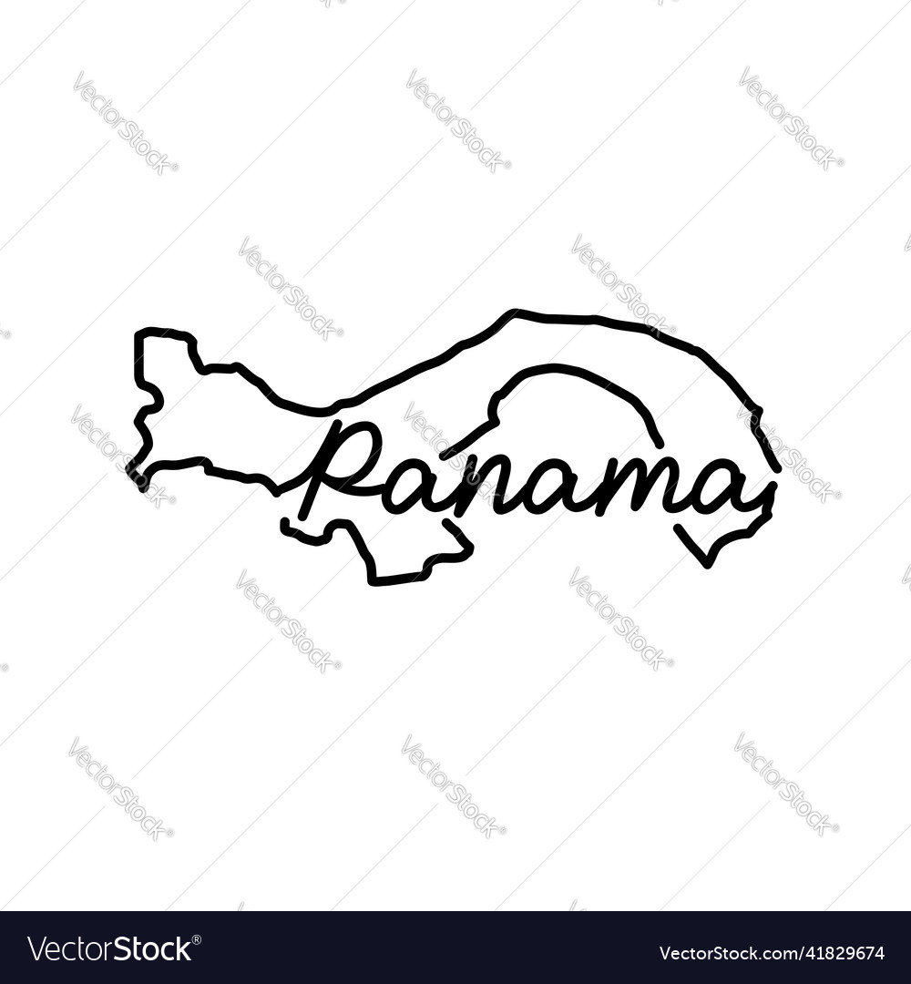 Panama outline map with the handwritten country Vector Image