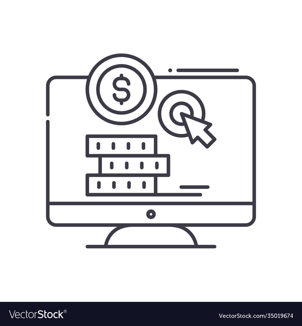 Pay per click icon linear isolated vector image Pay per click icon linear isolated