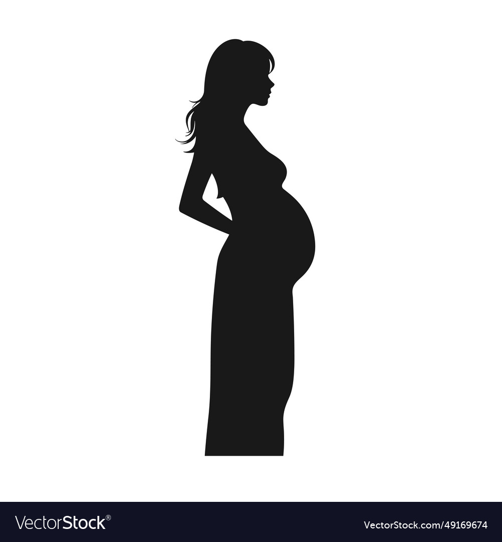 Pregnant woman black icon on white background Vector Image