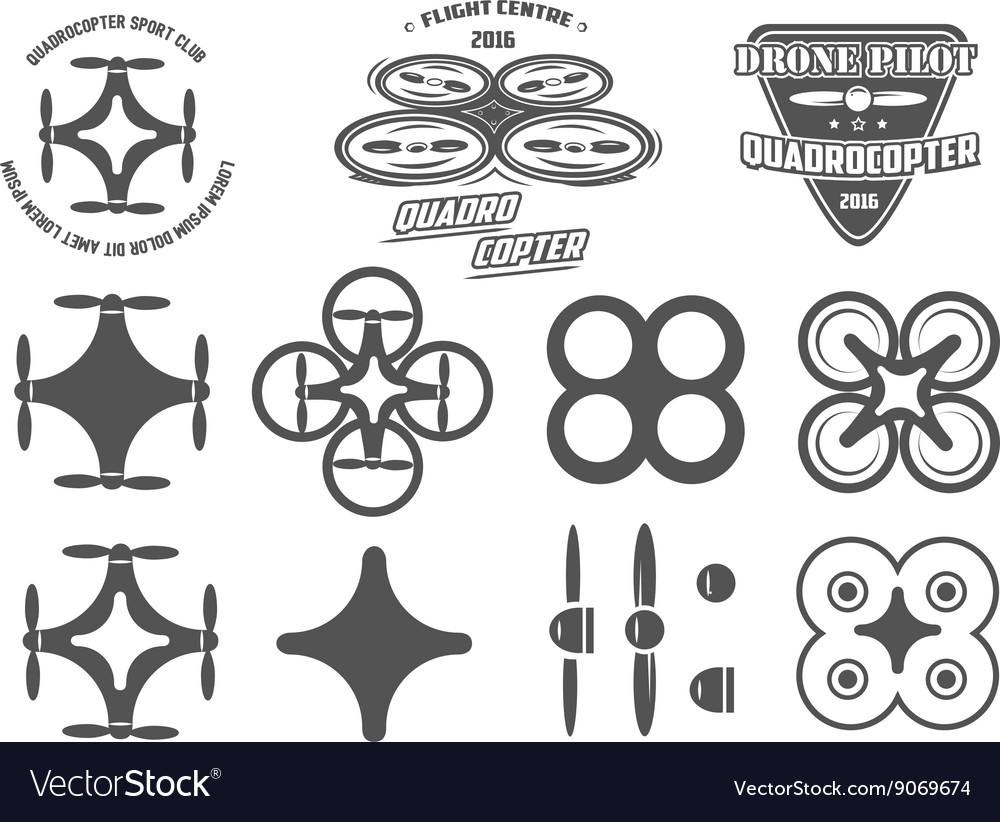 Quadrocopters set Royalty Free Vector Image - VectorStock